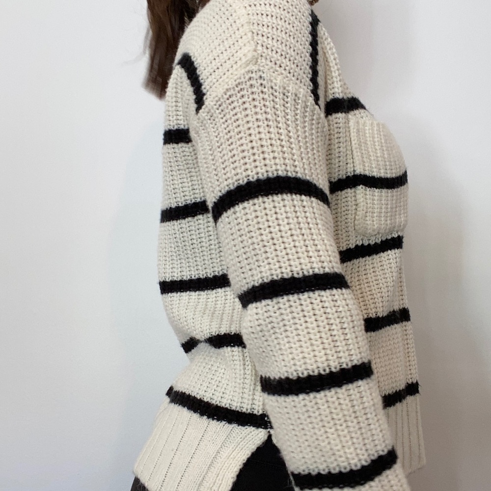 Black and white striped sweater